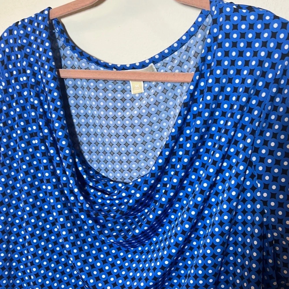 Michael Kors 1/2 Sleeve Patterned Top Blouse 3X